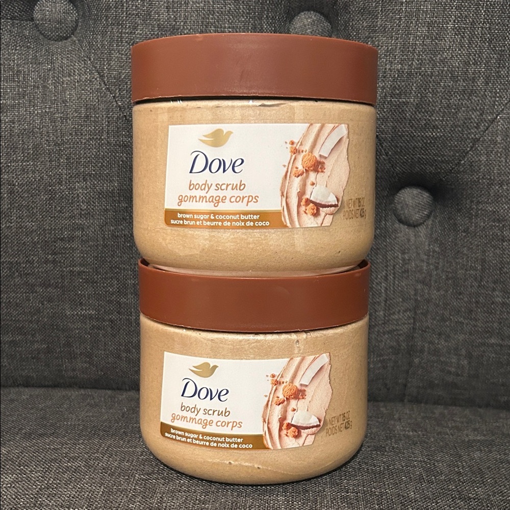 NEW 🆕 TWO Dove Brown Sugar & Coconut Butter Body Scrub